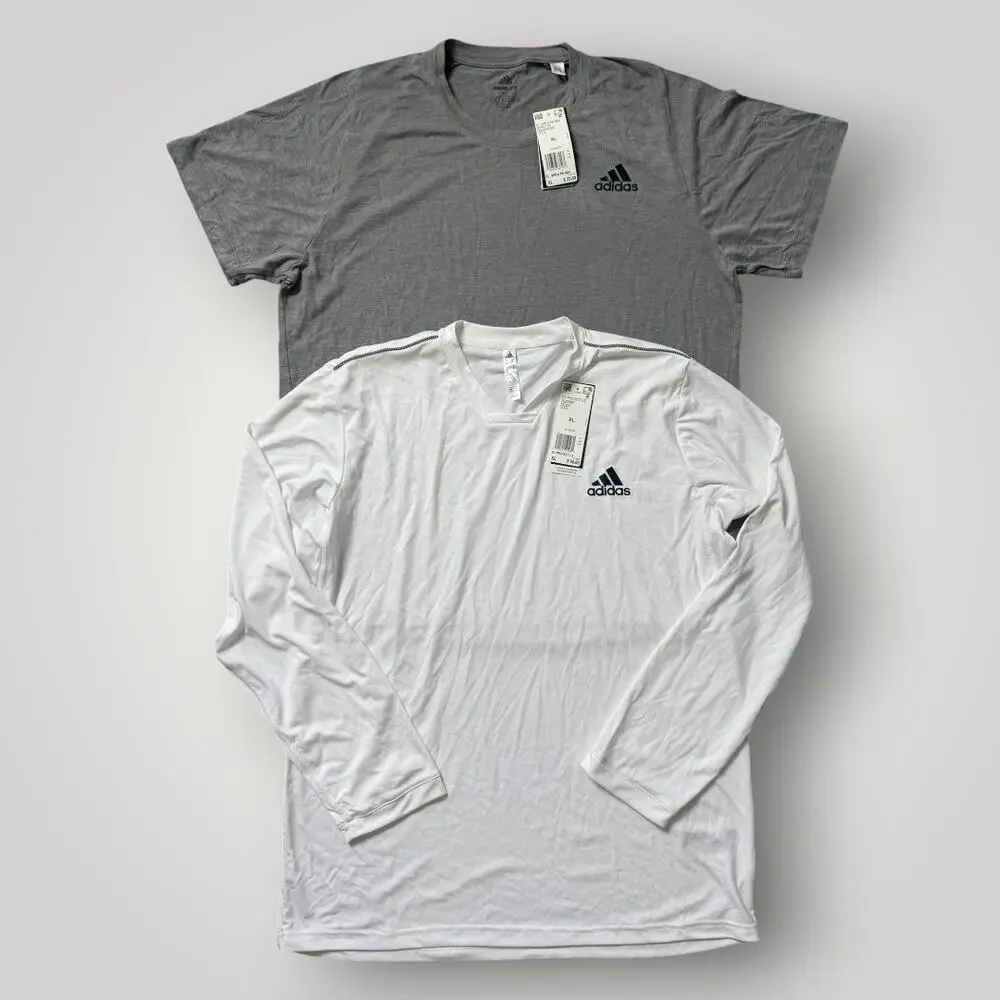 Adidas Men’s XL Lot 2 Performance Shirts Short Sleeve Long Sleeve NWT